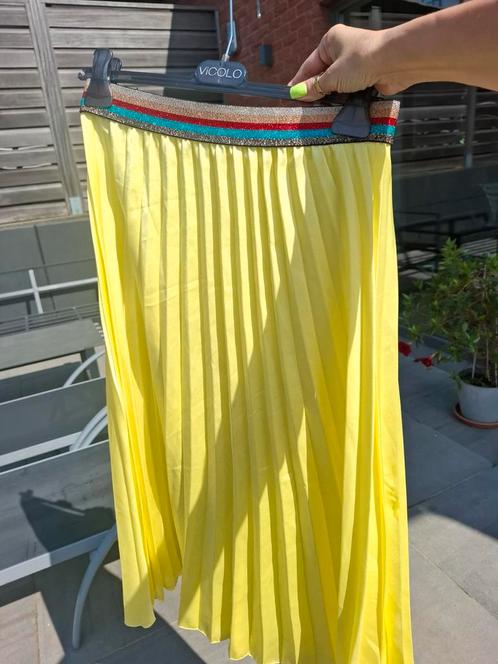 Gele geplooide rok S/M, Kleding | Dames, Rokken, Zo goed als nieuw, Geel, Ophalen of Verzenden