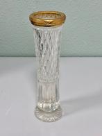 Vintage glazen vaas met goudkleurige rand – chique decoratie, Antiek en Kunst, Ophalen of Verzenden