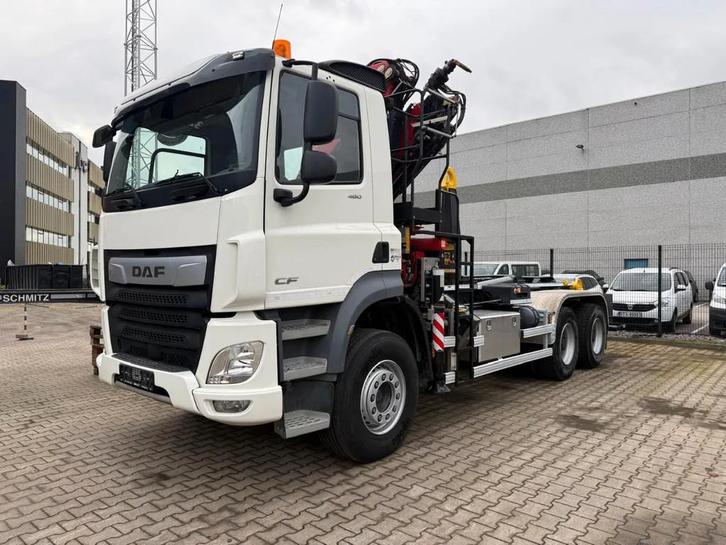 DAF CF 480 FAT + Crane FASSI F235A.2.23 E-DYNAMIC + Containe, Auto's, Vrachtwagens, Bedrijf, Te koop, ABS, Adaptive Cruise Control