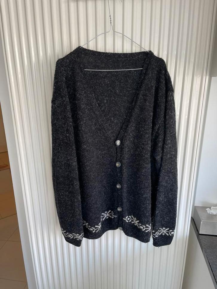 Vintage gebreide wollen  Gilet  -  trui XXL, Kleding | Dames, Truien en Vesten, Zo goed als nieuw, Wit, Ophalen of Verzenden