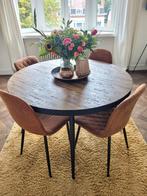 Table à manger ronde en bois, Maison & Meubles, Tables | Tables à manger, Comme neuf, 100 à 150 cm, Chêne, Rond