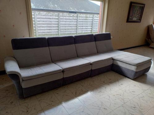 stoffen hoeksalon met longchair, Huis en Inrichting, Zetels | Zetels en Chaises Longues, Zo goed als nieuw, Vierpersoons of meer