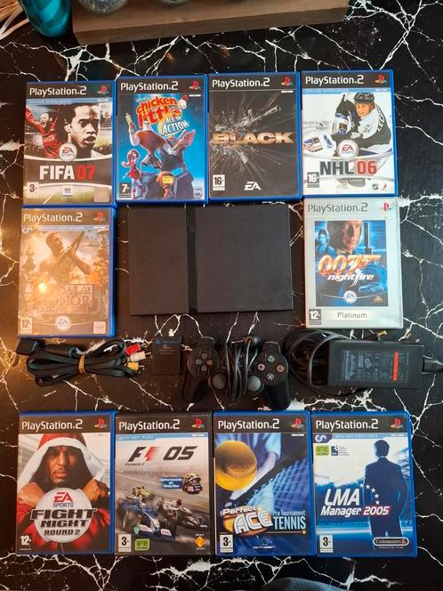 Sony PlayStation 2-console + 10 games + controller + geheuge, Games en Spelcomputers, Spelcomputers | Sony PlayStation 2, Zo goed als nieuw