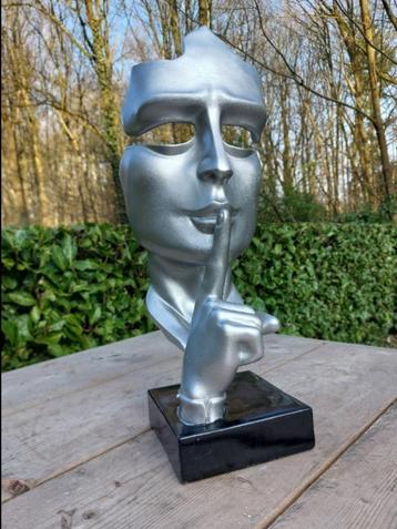 (Tuin)Beeld Silence Zilver, tuin, gazon, zwembad,vijver 42cm beschikbaar voor biedingen