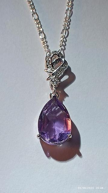 Pendentif en argent massif avec améthyste de Brésil, Enlèvement ou Envoi, Neuf, Argent, Argent