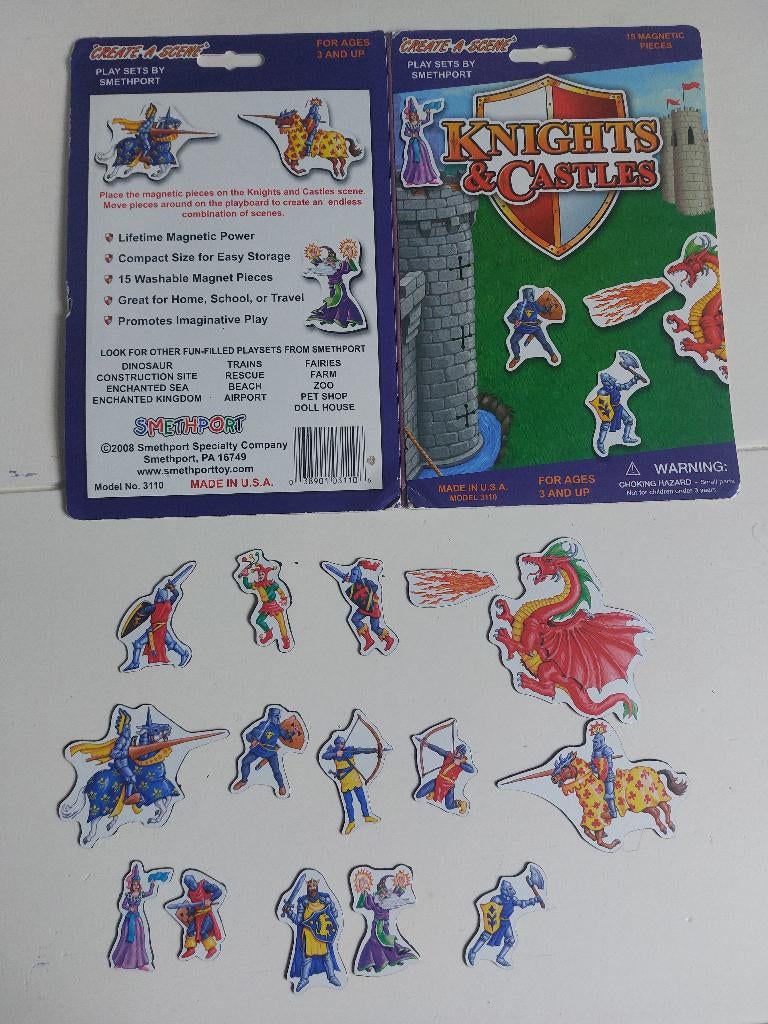 Magneetboek met ridders, draak en kastelen, Ophalen, Gebruikt, Puzzelen