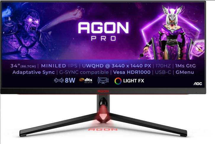🖥️️ AG344UXM AOC AGON PRO 34" 170hz Gaming Monitor ️🖥️, Computers en Software, Monitoren, Nieuw, 151 t/m 200 Hz, DisplayPort