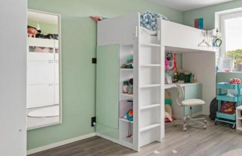 Ikea SMÅSTAD hoogslaper, wit groen, 90x200. 2 stuks, Kinderen en Baby's, Kinderkamer | Stapelbedden en Hoogslapers, Zo goed als nieuw