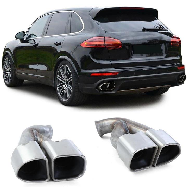Uitlaat Sierstuk RVS Voor Porsche Cayenne 92A Facelift 2014, Auto diversen, Tuning en Styling, Verzenden