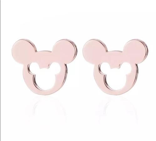 Disney Mickey Mouse design roségoud verguld RVS oorstekers, Handtassen en Accessoires, Oorbellen, Nieuw, Knopjes of Stekers, Ophalen of Verzenden