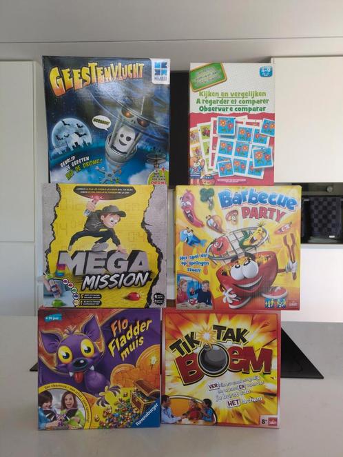 6 leuke gezelschapsspelletjes voor heel de familie., Hobby en Vrije tijd, Gezelschapsspellen | Overige, Zo goed als nieuw, Een of twee spelers
