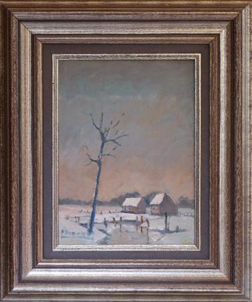 Nand Depondt: Winterlandschap (olieverf op doek) beschikbaar voor biedingen