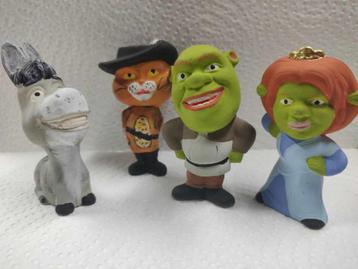 Shrek figurines 7cm, Fiona, l'Ane et Chat Pôté