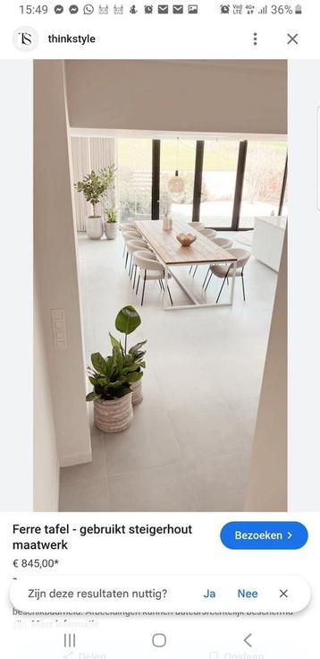 Table à manger en bois d'échafaudage avec structure en acier, Maison & Meubles, Tables | Tables à manger, Utilisé, 50 à 100 cm