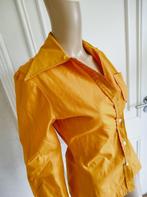 vintage blouse oranje van kleur, Verzenden, Maat 38/40 (M), Oranje