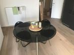 Ronde tafel met getint glas, Huis en Inrichting, Tafels | Eettafels, Ophalen, 100 tot 150 cm, Rond, Zo goed als nieuw