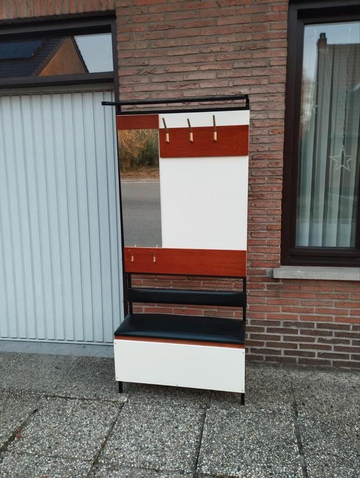 Vintage kapstok kast met spiegel en opbergkast, Huis en Inrichting, Woonaccessoires | Kapstokken, Ophalen