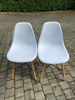 6 designstoelen - witte kleur, Huis en Inrichting, Stoelen, Ophalen, Gebruikt, Metaal, Wit