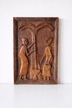 Afrikaanse houten wandsculptuur - gesigneerd Kabwe - Zambia, Antiek en Kunst, Ophalen