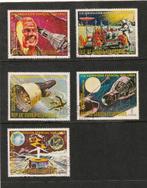 Ruimtevaart  Equatoriaal Guinee.  Serie 5 zegels. USSR-USA, Postzegels en Munten, Overige thema's, Ophalen of Verzenden, Gestempeld