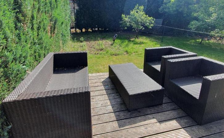 tuinmeubelen, Tuin en Terras, Tuinsets en Loungesets, Gebruikt, Tuinset, Kunststof, 5 zitplaatsen, Bank, Bijzettafel, Stoel, Ophalen