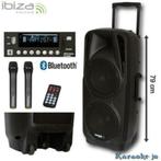 IBIZA PORT225VHF-BT Mobiel geluidsysteem met 2 vhf microfoon, Audio, Tv en Foto, Luidsprekerboxen, Ophalen of Verzenden, Nieuw