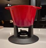 Le Creuset fonduestel Kersenrood, Huis en Inrichting, Keuken | Potten en Pannen, Ophalen, Gietijzer, Overige typen, Zo goed als nieuw