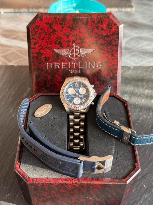 Breitling - Chronographe Colt "Cadran Bleu" - A53050, Bijoux, Sacs & Beauté, Montres | Hommes, Breitling, Acier, Cuir, Enlèvement