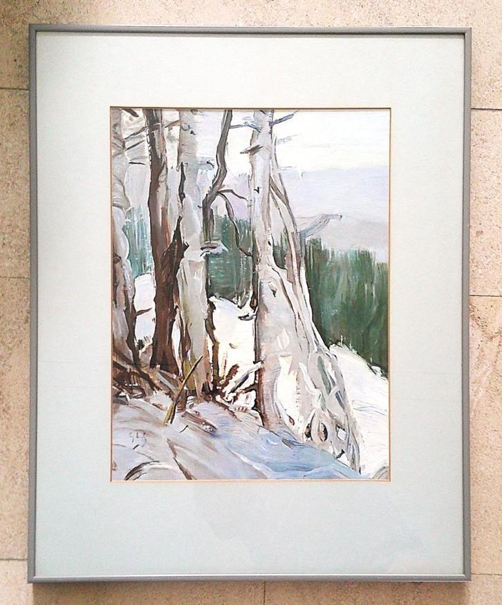 Boslandschap in de winter ca. 1975 - G.L. Simons, Antiek en Kunst, Kunst | Schilderijen | Klassiek, Ophalen of Verzenden