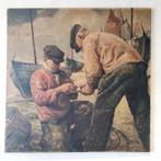 Schilderij Pierre Verbeke - visserstafereel 100x100cm, Ophalen
