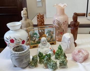Boeddha decoratie beeldjes  + vazen beschikbaar voor biedingen