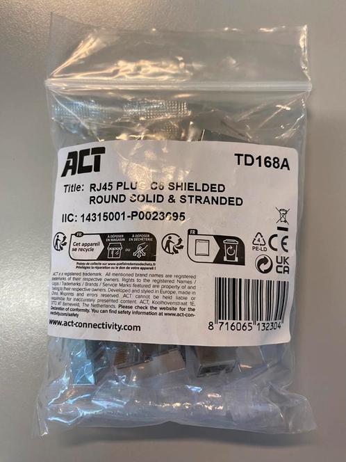 25x RJ45 CAT6 SHIELDED CONNECTOR (MEERDERE BESCHIKBAAR), Computers en Software, Pc- en Netwerkkabels, Nieuw, Ophalen of Verzenden