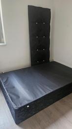 Te koop: tweepersoonsbed 160x200 cm met gestoffeerd hoofdein, Huis en Inrichting, Slaapkamer | Bedden, Ophalen, Zwart, Tweepersoons