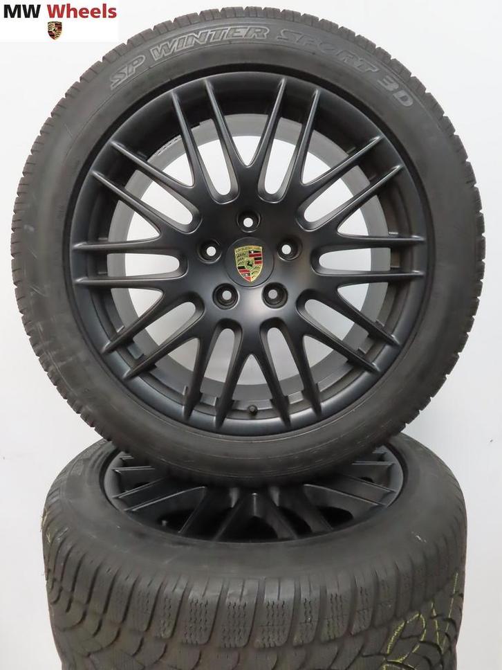 Porsche Cayenne 20 inch Spyder velgen zwart met winterbanden, Auto-onderdelen, Banden en Velgen, Banden en Velgen, Winterbanden