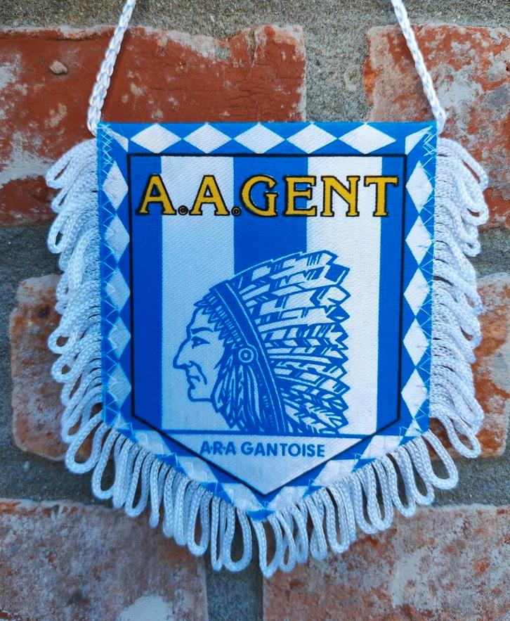 KAA AA Gent 1990s oud logo prachtig zeldzaam vintage vaantje, Diversen, Vlaggen en Wimpels, Zo goed als nieuw, Ophalen of Verzenden