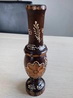 vintage houten vaasje houtsnijwerk, Ophalen of Verzenden