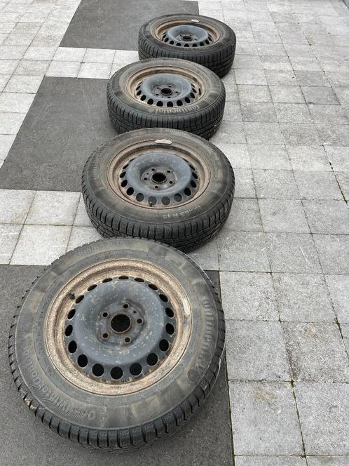 Pneus hiver + jantes CONTINENTAL 195 65 R15, Auto-onderdelen, Banden en Velgen, Band(en), Winterbanden, 15 inch, 195 mm, Gebruikt