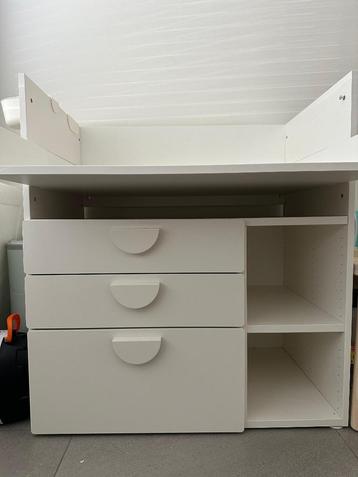 Table à langer Ikéa Smastad 90 x 79 x 100 cm blanc 3 tiroirs, 90 à 105 cm, Enlèvement ou Envoi, Comme neuf, 75 à 100 cm