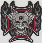 Iron Cross V-Twin Skull stoffen opstrijk patch embleem #5, Motos, Accessoires | Autre, Neuf