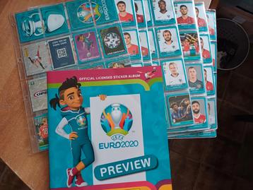 Set complet d'autocollants Panini Euro 2020 Preview (bleu), Enlèvement ou Envoi, Comme neuf
