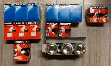 17 nieuwe Philips Spot vis E27-lampen, 40 W - 60 W - 100 W beschikbaar voor biedingen