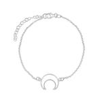 Fijne zilveren armband halve maan - TOTALE UITVERKOOP!, Ophalen of Verzenden, Nieuw, Zilver, Zilver