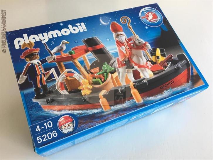 Playmobil 5206/7350 Sinterklaas zwarte Piet stoomboot +motor, Divers, Saint-Nicolas, Envoi