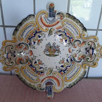 ASSIETTE ancienne ou PLAT - faïence de ROUEN France, Enlèvement