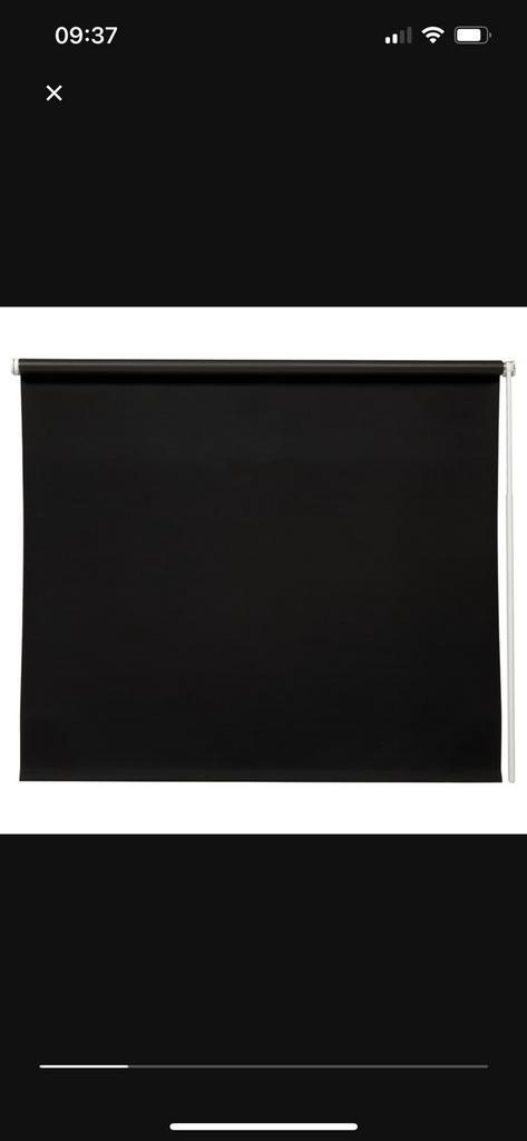 Verduisterend rolgordijn, zwart, Ikea, 180x195 cm, Huis en Inrichting, Stoffering | Gordijnen en Lamellen, Nieuw, 150 tot 200 cm