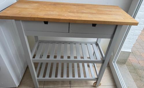 ️ IKEA keukentrolley - houten werkblad + opbergruimte, Huis en Inrichting, Keuken | Keukenelementen, Zo goed als nieuw, Minder dan 100 cm