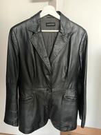 Zwarte lederen blazer. Massimo Dutti, Kleding | Dames, Jasjes, Kostuums en Pakken, Massimo Dutti, Zwart, Zo goed als nieuw, Jasje