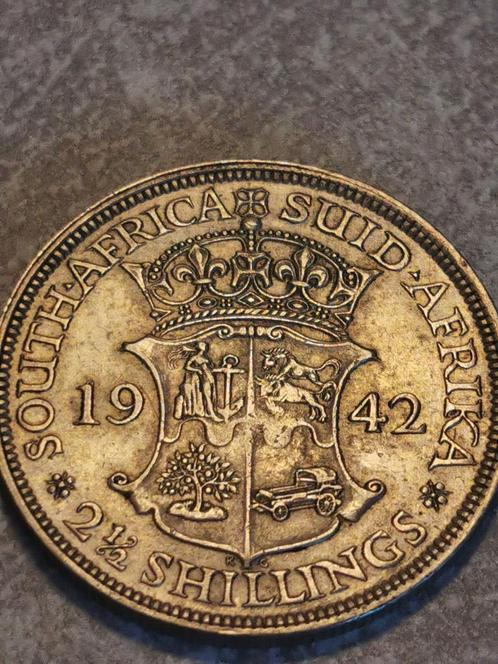 South Africa, 2 1/2 shillings 1942, zilver mooi munt.., Postzegels en Munten, Munten | Afrika, Losse munt, Zuid-Afrika, Zilver