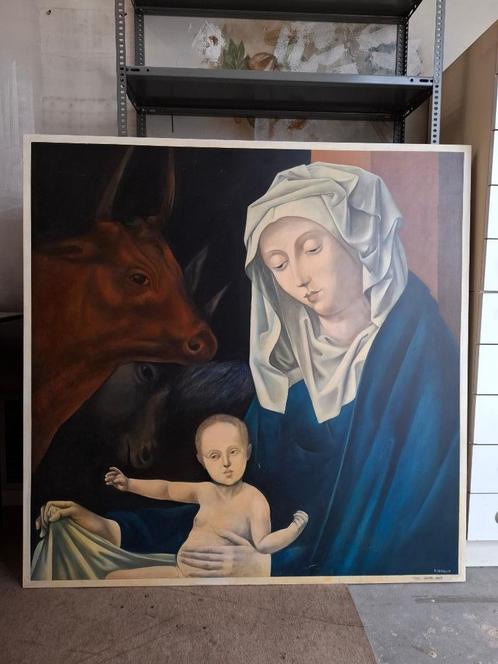 Religieuze panelen 120 x 120 - Rik Verhelst, Antiek en Kunst, Kunst | Schilderijen | Klassiek, Ophalen