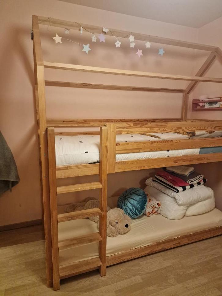 Stapelbed, Huis en Inrichting, Slaapkamer | Stapelbedden en Hoogslapers, Zo goed als nieuw, Stapelbed, 90 cm, 200 cm, Tweepersoons